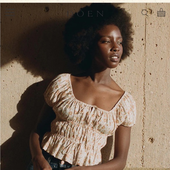 Doen XS Adie Top in Alabaster Countryside Calico - Picture 3 of 14